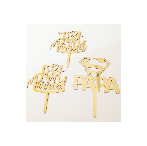 CUSTOMIZED GOLD PLATED CAKE TOPPERS